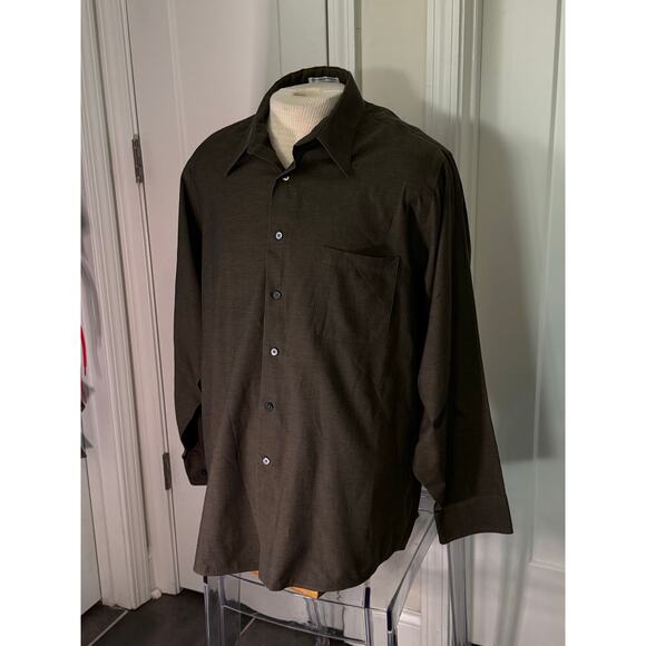 Geoffrey Beene Dark Gray Dress Shirt - Size 34/35, Wrinkle-Free - Picture 6 of 7